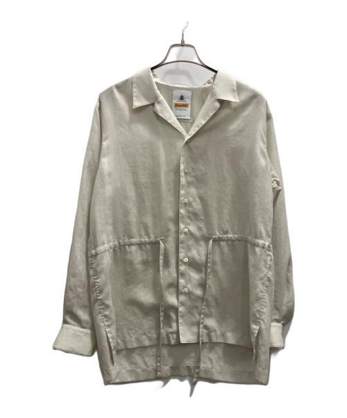MAISON SPECIAL（メゾンスペシャル）MAISON SPECIAL (メゾンスペシャル) Calendering Triacetate Dress-Over Open Collar Shirt ベージュ サイズ:-の古着・服飾アイテム