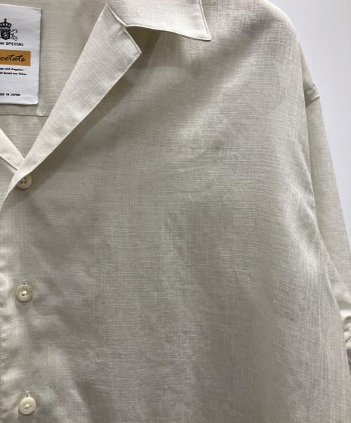 MAISON SPECIAL（メゾンスペシャル）MAISON SPECIAL (メゾンスペシャル) Calendering Triacetate Dress-Over Open Collar Shirt ベージュ サイズ:-の古着・服飾アイテム