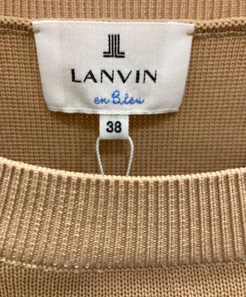 LANVIN en Bleu（ランバンオンブルー）LANVIN en Bleu (ランバンオンブルー) パフスリーブニットトップス ベージュ サイズ:38 未使用品の古着・服飾アイテム