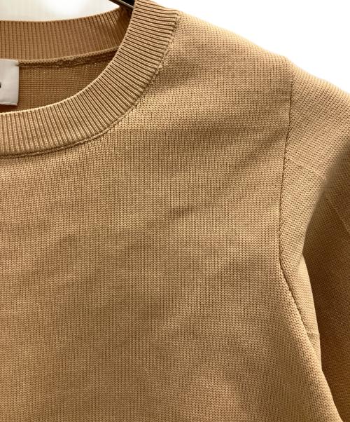 LANVIN en Bleu（ランバンオンブルー）LANVIN en Bleu (ランバンオンブルー) パフスリーブニットトップス ベージュ サイズ:38 未使用品の古着・服飾アイテム