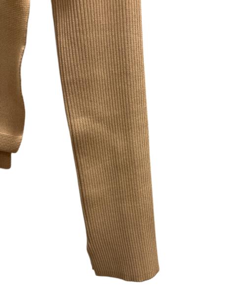 LANVIN en Bleu（ランバンオンブルー）LANVIN en Bleu (ランバンオンブルー) パフスリーブニットトップス ベージュ サイズ:38 未使用品の古着・服飾アイテム