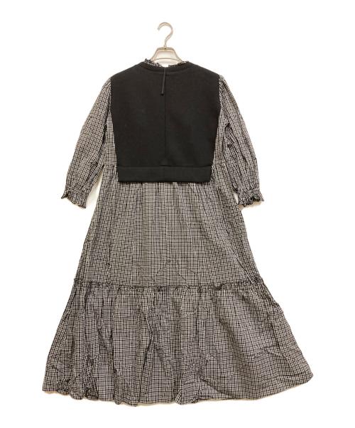 Rose Tiara（ローズティアラ）Rose Tiara (ローズティアラ) ドッキングワンピース ブラック サイズ:38の古着・服飾アイテム