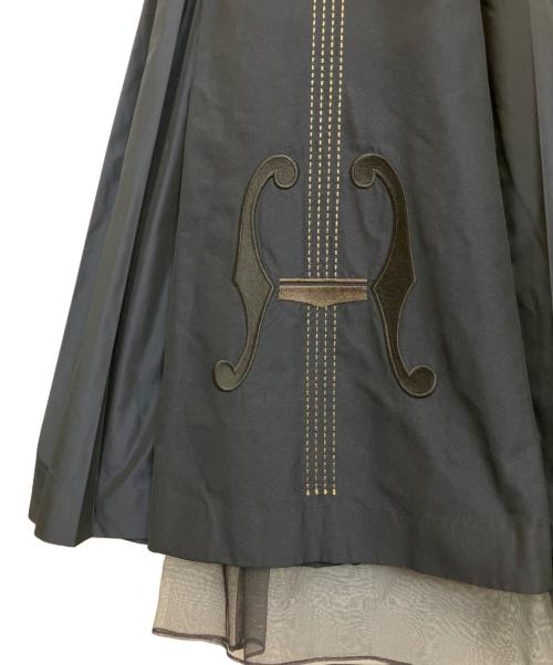 Jane Marple（ジェーンマープル）Jane Marple (ジェーンマープル) Violin embroideryゴアードスカート ネイビー サイズ:Mの古着・服飾アイテム