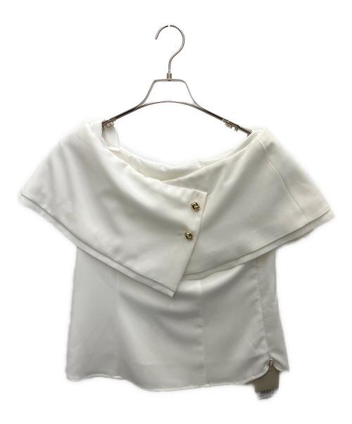 JUSGLITTY（ジャスグリッティー）JUSGLITTY (ジャスグリッティー) ケープ風ブラウス ホワイト サイズ:SIZE 2の古着・服飾アイテム