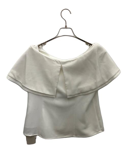 JUSGLITTY（ジャスグリッティー）JUSGLITTY (ジャスグリッティー) ケープ風ブラウス ホワイト サイズ:SIZE 2の古着・服飾アイテム