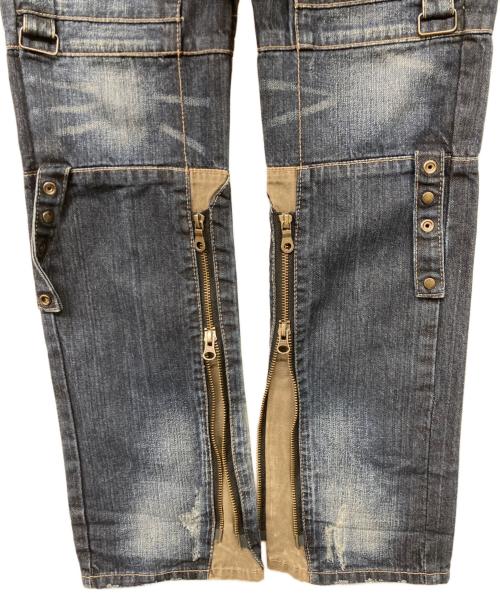 PPFM（ピーピーエフエム）PPFM (ピーピーエフエム) 00s Y2K BONDAGE PANTS インディゴ サイズ:-の古着・服飾アイテム