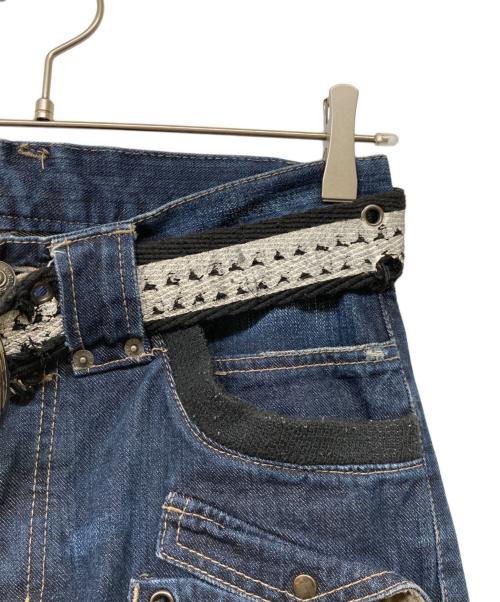 PPFM（ピーピーエフエム）PPFM (ピーピーエフエム) 00s Y2K BONDAGE PANTS インディゴ サイズ:-の古着・服飾アイテム