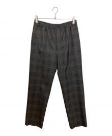 GUCCI（グッチ）の古着「Symbols Check Wool Pants」｜グレー×レッド