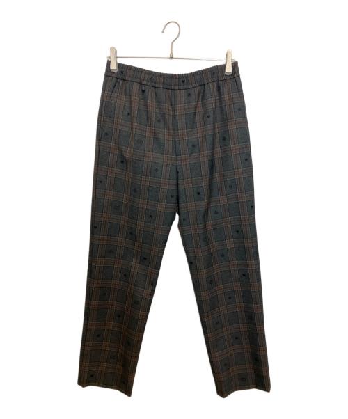 GUCCI（グッチ）GUCCI (グッチ) Symbols Check Wool Pants グレー×レッド サイズ:46の古着・服飾アイテム