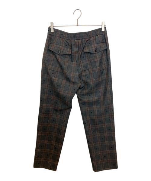 GUCCI（グッチ）GUCCI (グッチ) Symbols Check Wool Pants グレー×レッド サイズ:46の古着・服飾アイテム