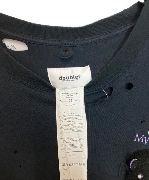 doublet（ダブレット）doublet (ダブレット) T-SHIRT WITH MY FRIEND ブラック サイズ:Lの古着・服飾アイテム