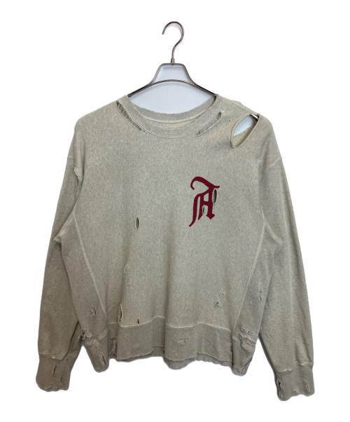 ANCELLM（アンセルム）ANCELLM (アンセルム) CRASH SWEAT SHIRT ライトグレー サイズ:2の古着・服飾アイテム