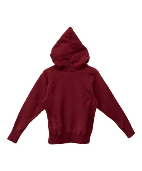 ATON（エイトン）ATON (エイトン) ロゴ刺繍入り ガーメントダイ プルオーバー スウェットパーカー ボルドー サイズ:SIZE02の古着・服飾アイテム