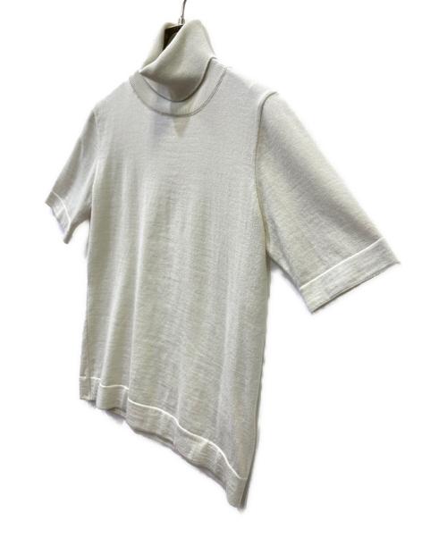 AK+1（エーケーワン）AK+1 (エーケーワン) 五分袖ハイネックニット アイボリー サイズ:36の古着・服飾アイテム