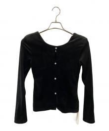 Sea Room lynn×COELIE×AOI IHARA（シールームリン×コエリー×アオイイハラ）の古着「パッドinマットベロアHOLEトップス」｜ブラック