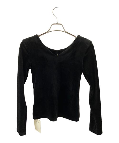 Sea Room lynn（シールームリン）Sea Room lynn (シールームリン) COELIE (コエリー) AOI IHARA (アオイイハラ) パッドinマットベロアHOLEトップス ブラック サイズ:Free 未使用品の古着・服飾アイテム