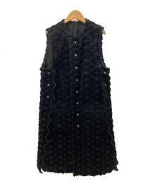 noir kei ninomiya（ノワール ケイ ニノミヤ）の古着「フラワーフェイクファーベスト」｜ブラック