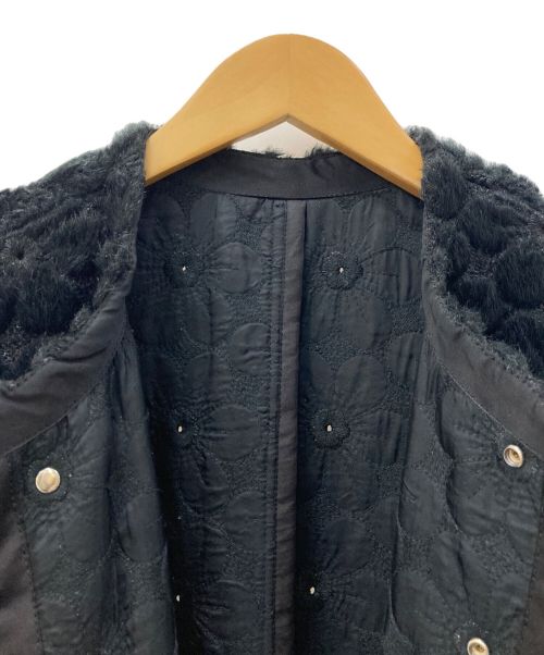 noir kei ninomiya（ノワール ケイ ニノミヤ）noir kei ninomiya (ノワール ケイ ニノミヤ) フラワーフェイクファーベスト ブラック サイズ:Sの古着・服飾アイテム