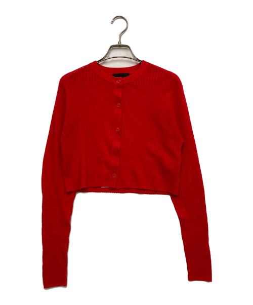 N.O.R.C（ノーク）N.O.R.C (ノーク) ホールガーメントシアーリブニットカーディガン レッド サイズ:FREEの古着・服飾アイテム