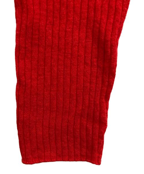 N.O.R.C（ノーク）N.O.R.C (ノーク) ホールガーメントシアーリブニットカーディガン レッド サイズ:FREEの古着・服飾アイテム