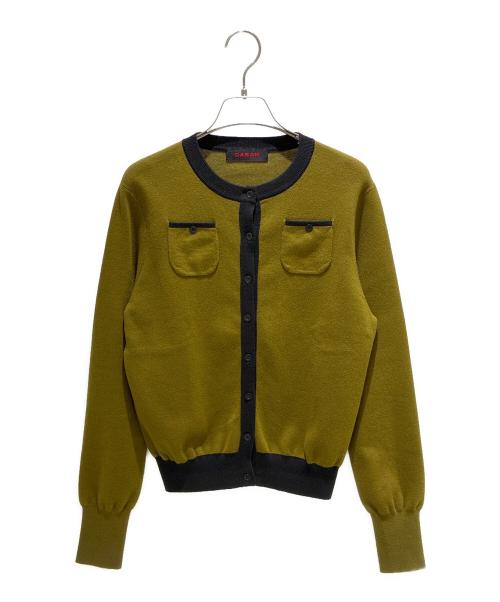 CABAN（キャバン）CABAN (キャバン) コットンカシミヤ バイカラークルーネックカーディガン カーキ サイズ:FREEの古着・服飾アイテム