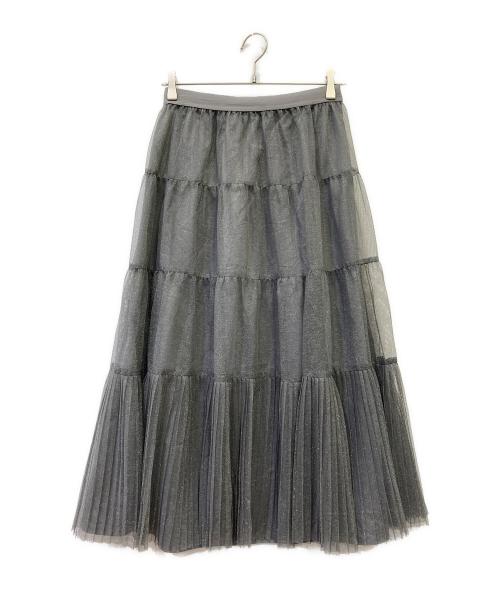 Mila Owen（ミラオーウェン）Mila Owen (ミラオーウェン) 2WAYチュールティアードスカート グレー サイズ:1の古着・服飾アイテム