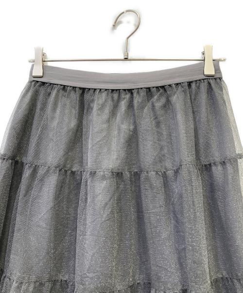 Mila Owen（ミラオーウェン）Mila Owen (ミラオーウェン) 2WAYチュールティアードスカート グレー サイズ:1の古着・服飾アイテム