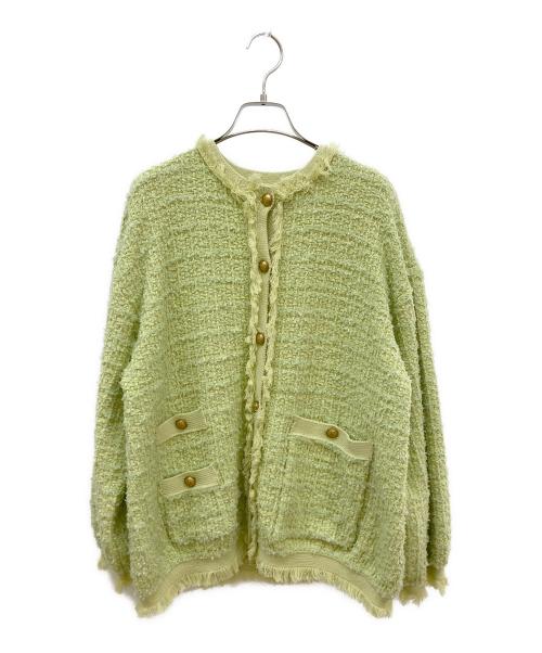 Mila Owen（ミラオーウェン）Mila Owen (ミラオーウェン) ツイードニットジャケット グリーン サイズ:1の古着・服飾アイテム