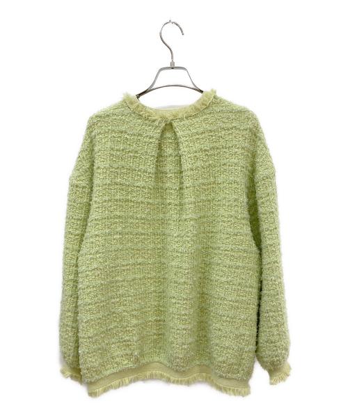 Mila Owen（ミラオーウェン）Mila Owen (ミラオーウェン) ツイードニットジャケット グリーン サイズ:1の古着・服飾アイテム