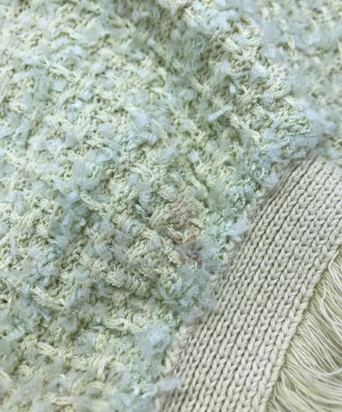 Mila Owen（ミラオーウェン）Mila Owen (ミラオーウェン) ツイードニットジャケット グリーン サイズ:1の古着・服飾アイテム