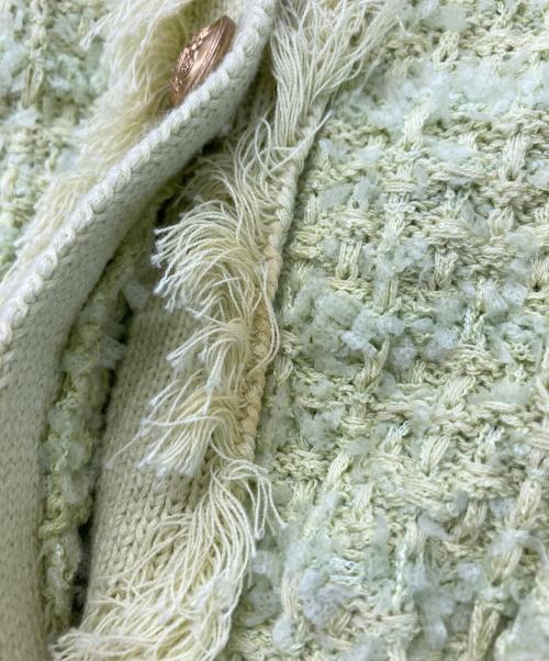 Mila Owen（ミラオーウェン）Mila Owen (ミラオーウェン) ツイードニットジャケット グリーン サイズ:1の古着・服飾アイテム