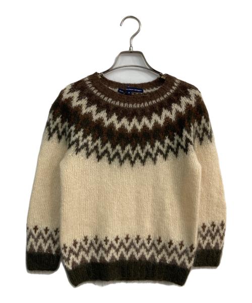 RALPH LAUREN SPORT（ラルフローレン スポーツ）RALPH LAUREN SPORT (ラルフローレン スポーツ) モヘヤアルパカ混ノルディックセーター ブラウン×アイボリー サイズ:Mの古着・服飾アイテム