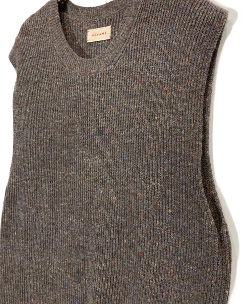 MEYAME（メヤメ）MEYAME (メヤメ) WOOL SLEEVELESS KNIT DRESS ブラウン サイズ:FREEの古着・服飾アイテム