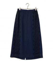 DESIGNWORKS（デザインワークス）の古着「サイドレースストレートスカート」｜ネイビー