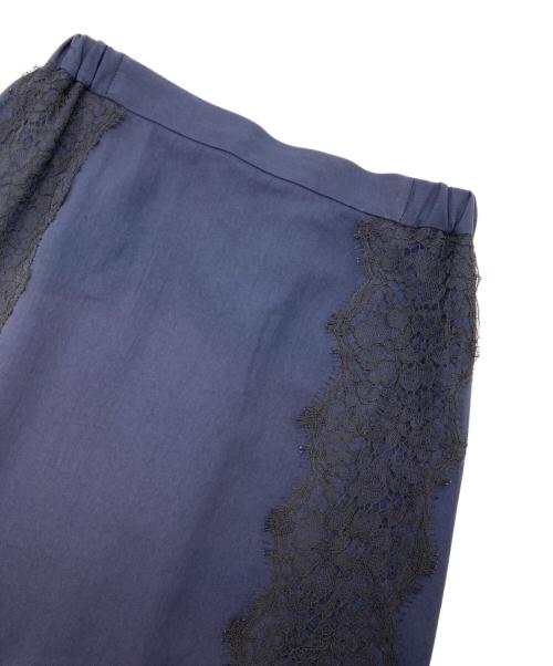 DESIGNWORKS（デザインワークス）DESIGNWORKS (デザインワークス) サイドレースストレートスカート ネイビー サイズ:38の古着・服飾アイテム