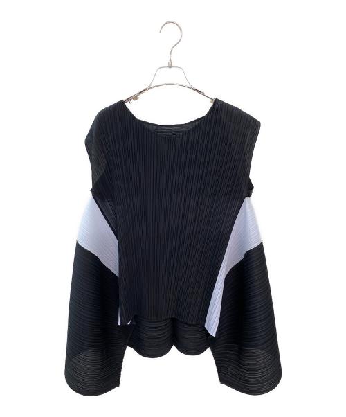 PLEATS PLEASE（プリーツプリーズ）PLEATS PLEASE (プリーツプリーズ) SALT TOP ブラック×アイスグレー サイズ:－の古着・服飾アイテム
