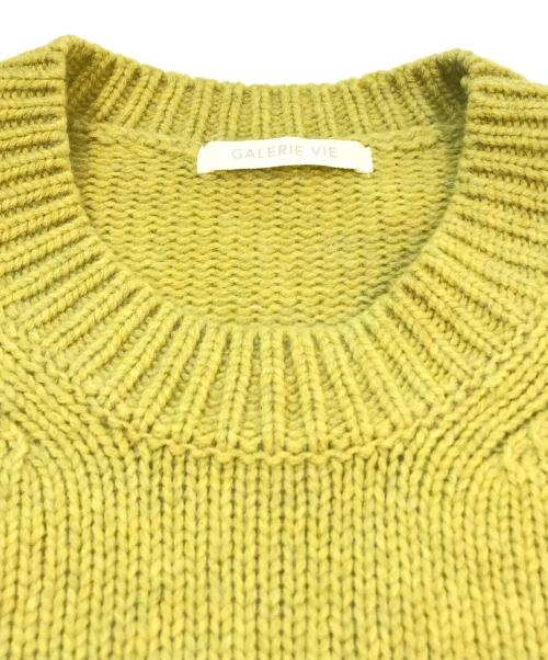 GALERIE VIE（ギャルリーヴィー）GALERIE VIE (ギャルリーヴィー) ファインウールクルーネックプルオーバー 黄緑 サイズ:Sの古着・服飾アイテム