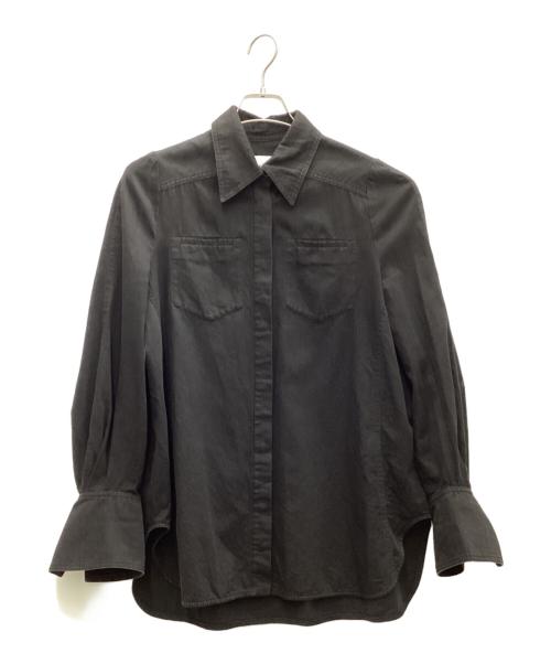 Mame Kurogouchi（マメクロゴウチ）Mame Kurogouchi (マメクロゴウチ) Flared Sleeve Denim Shirt ブラック サイズ:2の古着・服飾アイテム