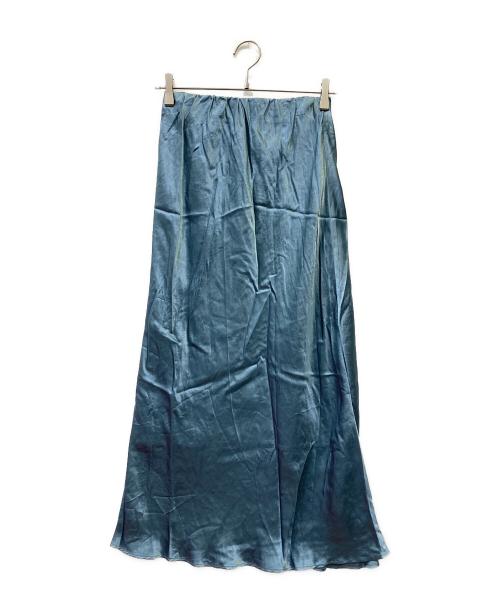 Noble（ノーブル）Noble (ノーブル) ナローAラインサテンスカート スカイブルー サイズ:FREEの古着・服飾アイテム