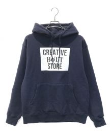 BoTT×creative drug store（ボット×クリエイティヴドラッグストア）の古着「Square Logo Hoodie」｜ネイビー