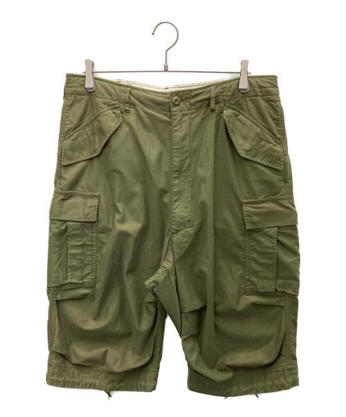 BEAMS（ビームス）BEAMS (ビームス) 7分丈 ワイド 6ポケット カーゴパンツ グリーン サイズ:Lの古着・服飾アイテム