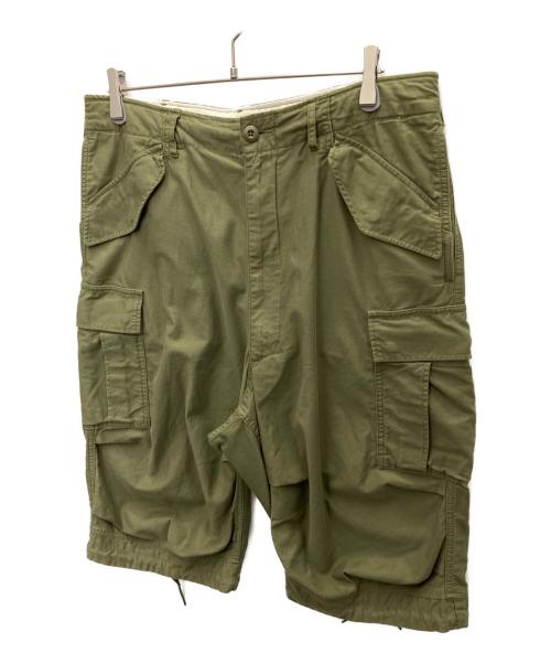 BEAMS（ビームス）BEAMS (ビームス) 7分丈 ワイド 6ポケット カーゴパンツ グリーン サイズ:Lの古着・服飾アイテム