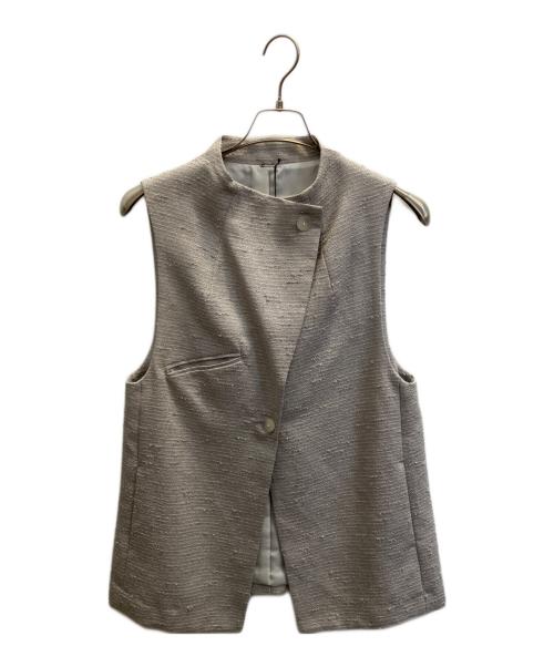 Gabardine K.T（ギャバシンケーティー）Gabardine K.T (ギャバシンケーティー) 和紙混ツィード ボトルネックジレ グレー サイズ:5の古着・服飾アイテム