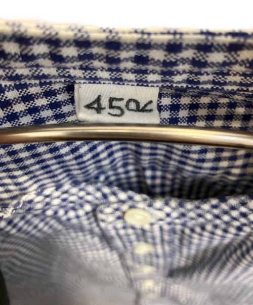 45rpm（45アールピーエム）45rpm (45アールピーエム) バンドカラーギンガムチェックシャツ ネイビー サイズ:2の古着・服飾アイテム