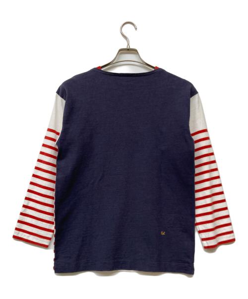 45rpm（45アールピーエム）45rpm (45アールピーエム) トリコバスクボーダーの908Tシャツ レッド サイズ:2の古着・服飾アイテム