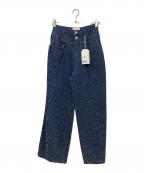 Ameriアメリ）の古着「MEDI SCRATCH OVAL WIDE DENIM」｜ブルー