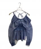 FRAY IDフレイ アイディー）の古着「ニットコルセットレイヤードシャツ」｜ブルー