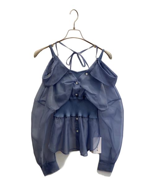FRAY ID（フレイ アイディー）FRAY ID (フレイ アイディー) ニットコルセットレイヤードシャツ ブルー サイズ:フリー 未使用品の古着・服飾アイテム