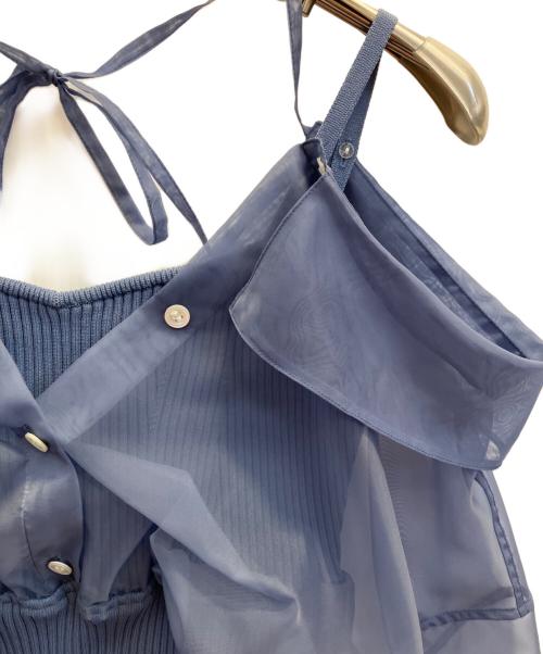 FRAY ID（フレイ アイディー）FRAY ID (フレイ アイディー) ニットコルセットレイヤードシャツ ブルー サイズ:フリー 未使用品の古着・服飾アイテム