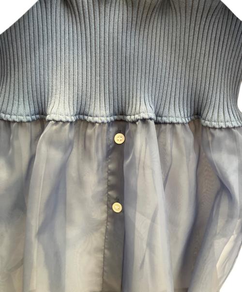 FRAY ID（フレイ アイディー）FRAY ID (フレイ アイディー) ニットコルセットレイヤードシャツ ブルー サイズ:フリー 未使用品の古着・服飾アイテム